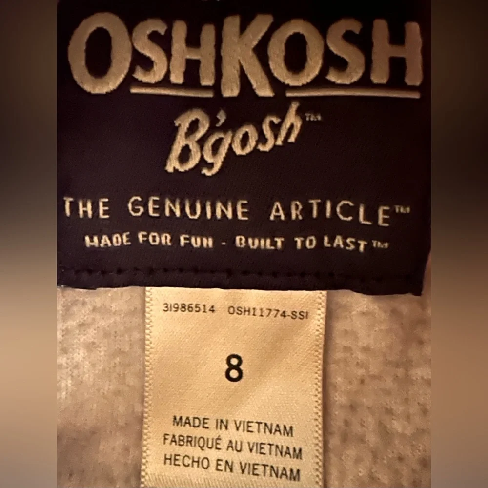KIDS OshKosh B’Gosh Half-zip Fleece Pull-over - SIZE 8